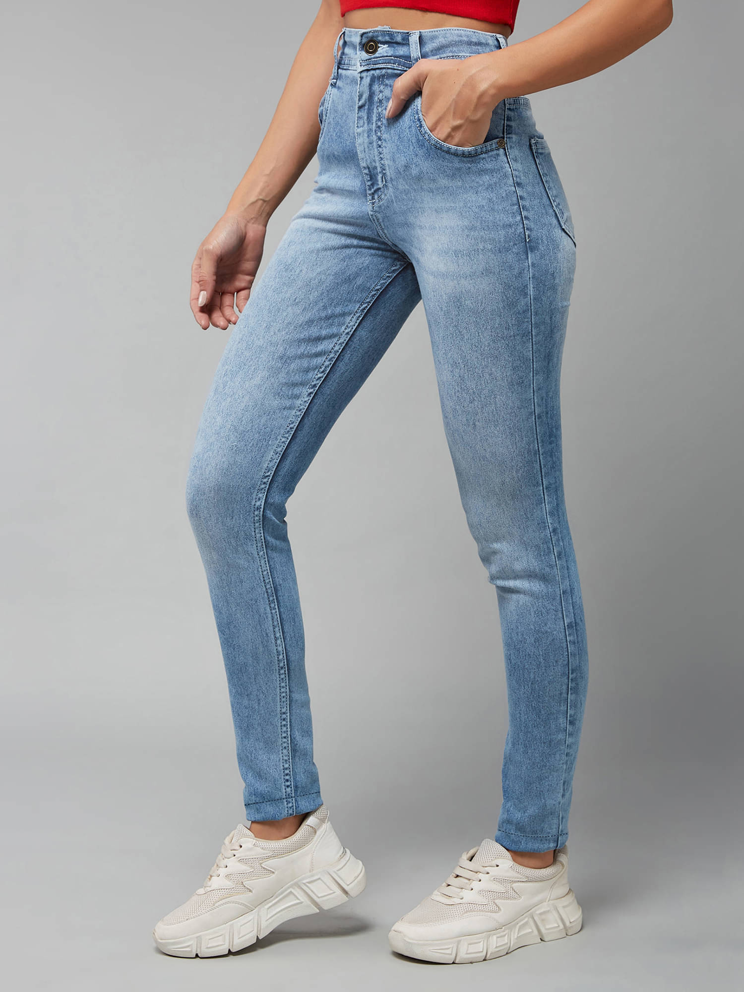    			Dolce Crudo - Light Blue Denim Slim Fit Women's Jeans ( Pack of 1 )