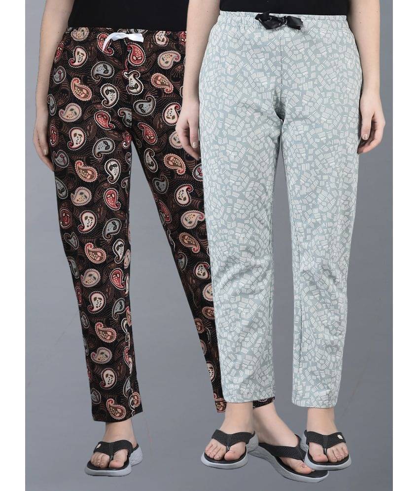 Dollar Missy Multi Color Cotton Blend Women's Nightwear Pyjama ( Pack of 2 ) Dollar Missy Multi Color Cotton Blend Women's Nightwear Pyjama ( Pack of 2 )