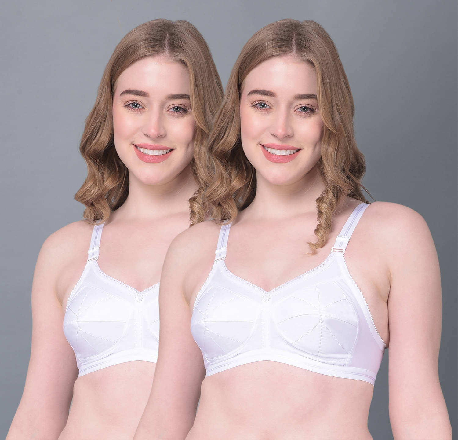     			Dollar Missy Pack of 2 Cotton Women's Everyday Bra ( White ) DES-1052-WHT-PO2