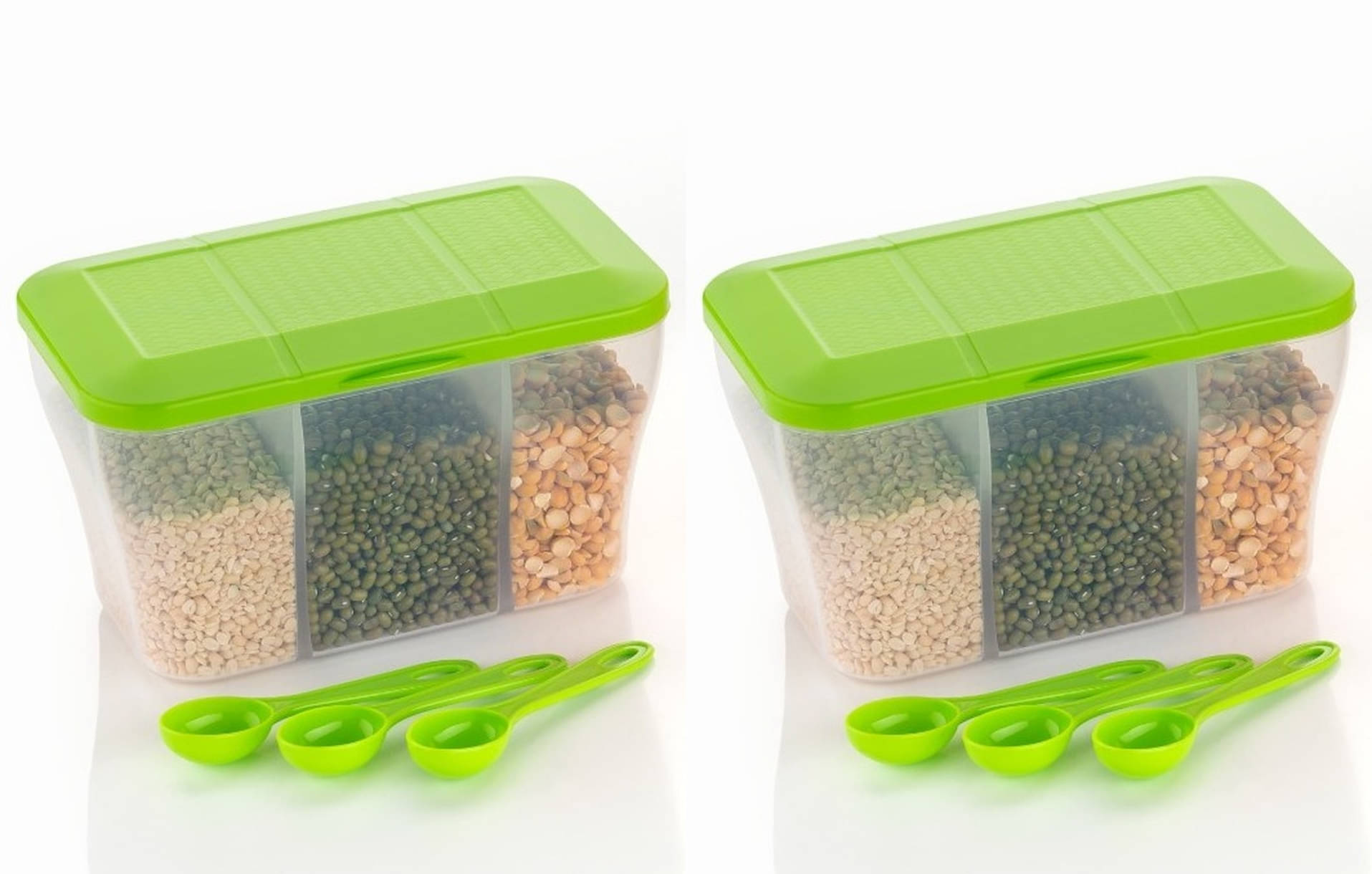     			FIT4CHEF Dal/Pasta/Grocery PET Green Multi-Purpose Container ( Set of 2 )