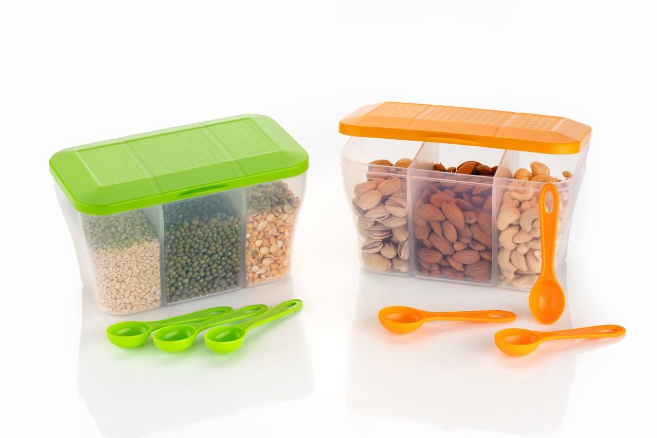     			FIT4CHEF Dry Fruit Container PET Multicolor Multi-Purpose Container ( Set of 2 )