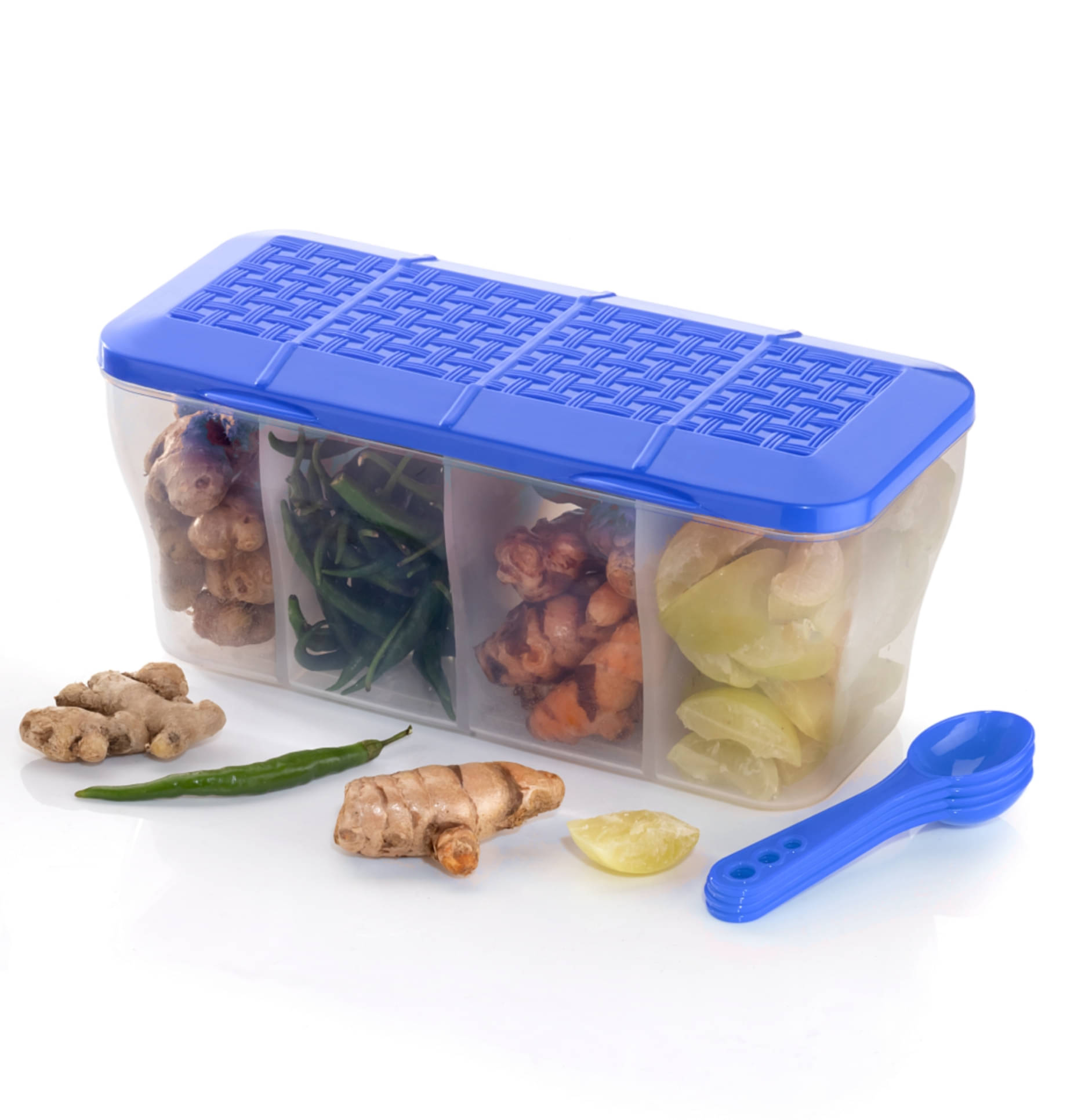     			FIT4CHEF Fridge Container Set PET Blue Multi-Purpose Container ( Set of 1 )