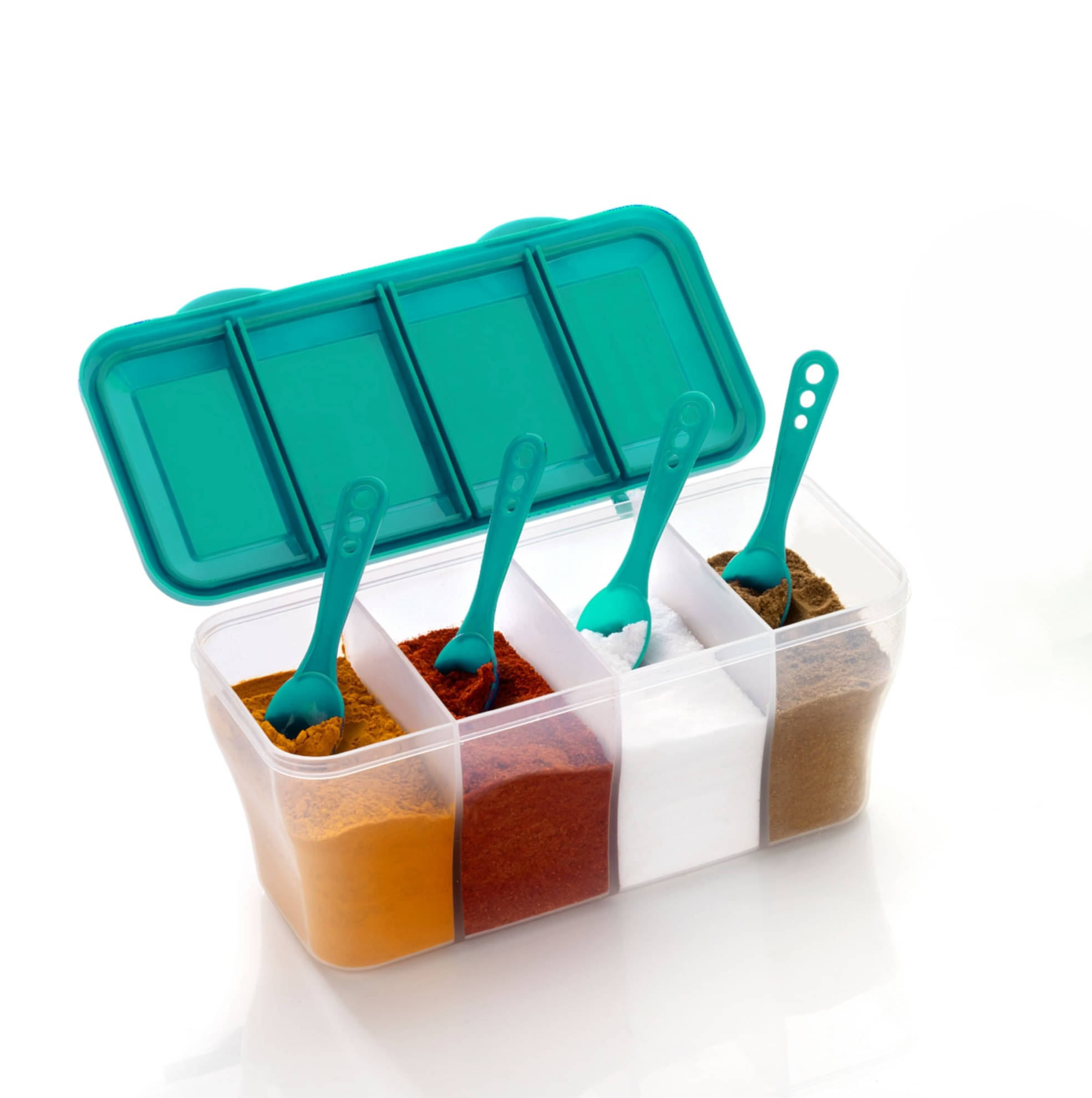     			FIT4CHEF Spice Container Set PET Turquoise Multi-Purpose Container ( Set of 1 )