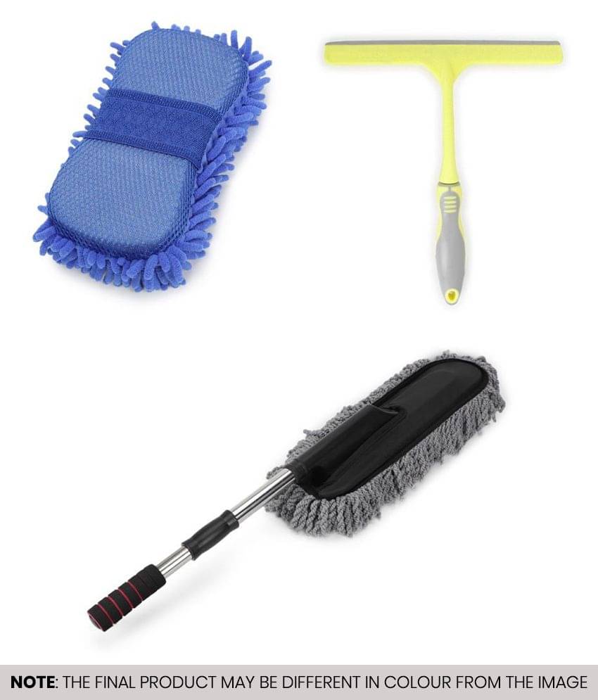 mahek accessories Car Cleaning Combo of Microfiber Telescopic Duster , Microfiber Sponge & Wiper ( Pack of 3 ) mahek accessories Car Cleaning Combo of Microfiber Telescopic Duster , Microfiber Sponge & Wiper ( Pack of 3 )
