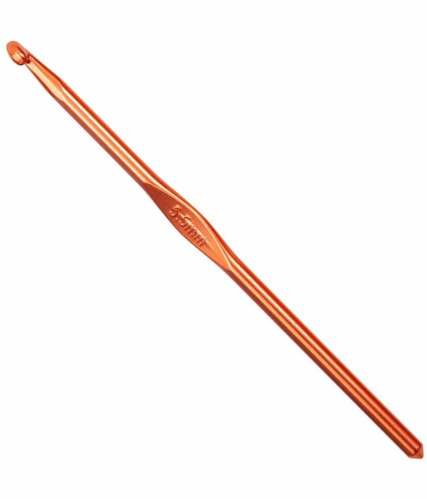     			Jyoti Crochet Hook Aluminium for Wool Work, Hand Knitted Sewing DIY Craft Weaving Needle, Ideal for Sweaters, Purses, Scarves, and Booties, 15802 (Colored, 6"/15cm of Size 5/5.5mm) - 10 Pieces
