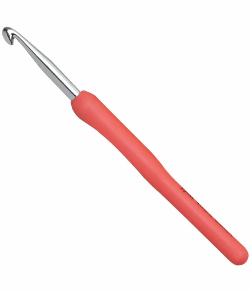     			Jyoti Crochet Hook Aluminium with Plastic Handle for Wool Work, Hand Knitted Sewing DIY Craft Weaving Needle, Ideal for Sweaters, Purses, Scarves, Hats, 15712 (6"/15cm of Size 4 / 6mm) - 5 Pieces