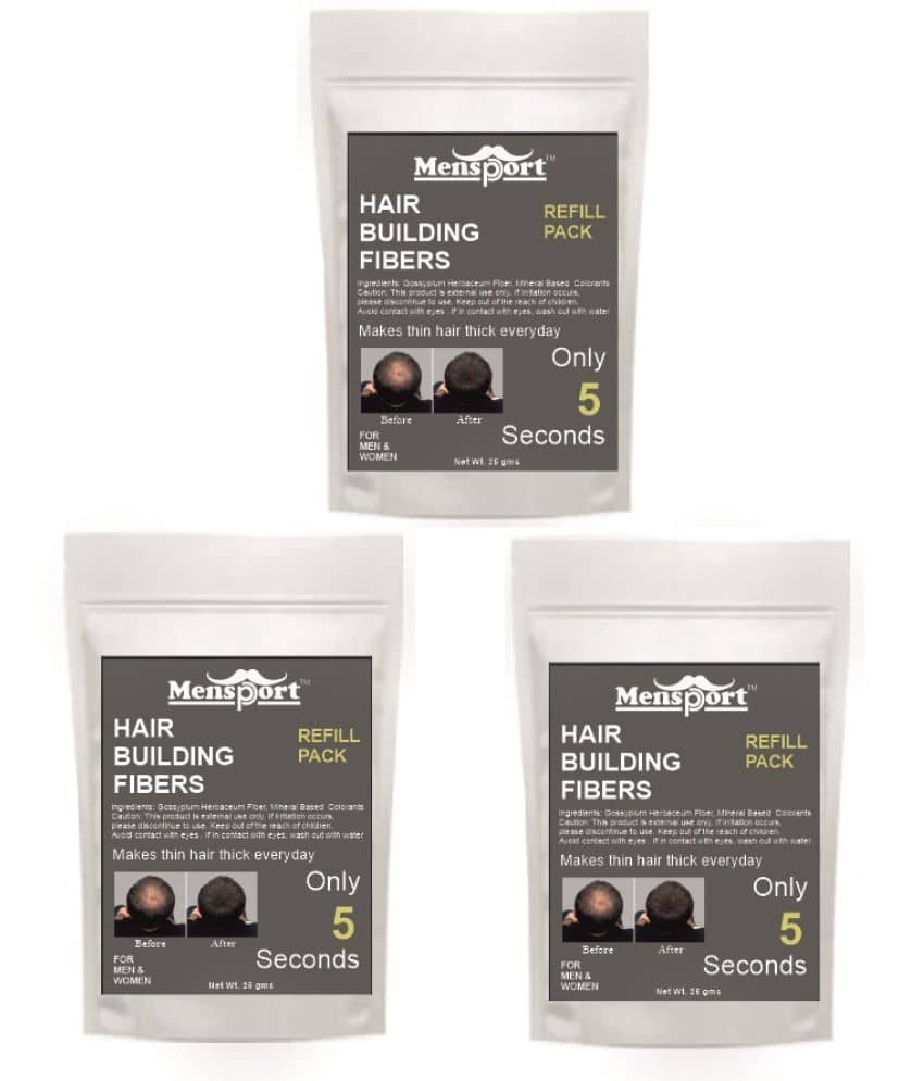 Mensport Hair Building Fibers Instant Fuller Hair 25 gm Pack of 3
