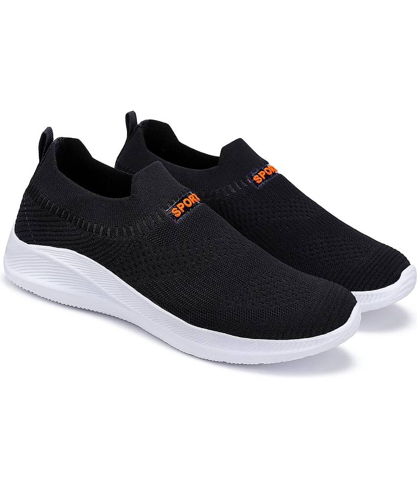 PENNEN Sports Walking Stylish Black Men's Slip-on Shoes