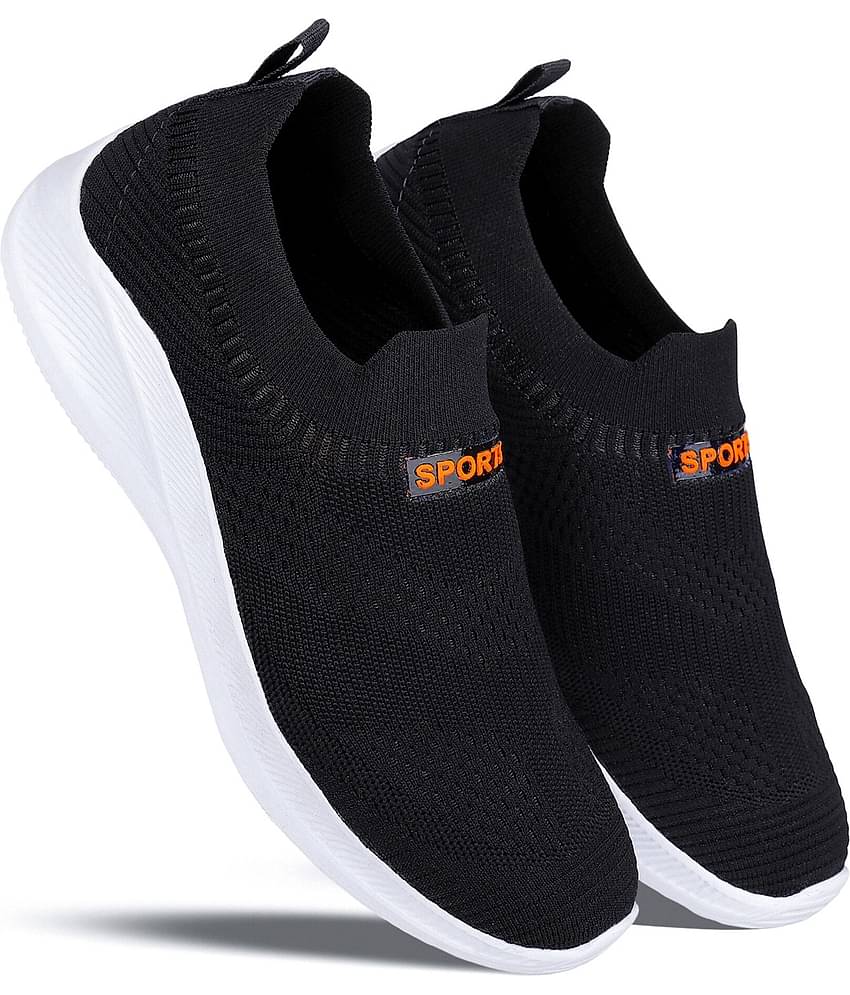 PENNEN Sports Walking Stylish Black Men's Slip-on Shoes