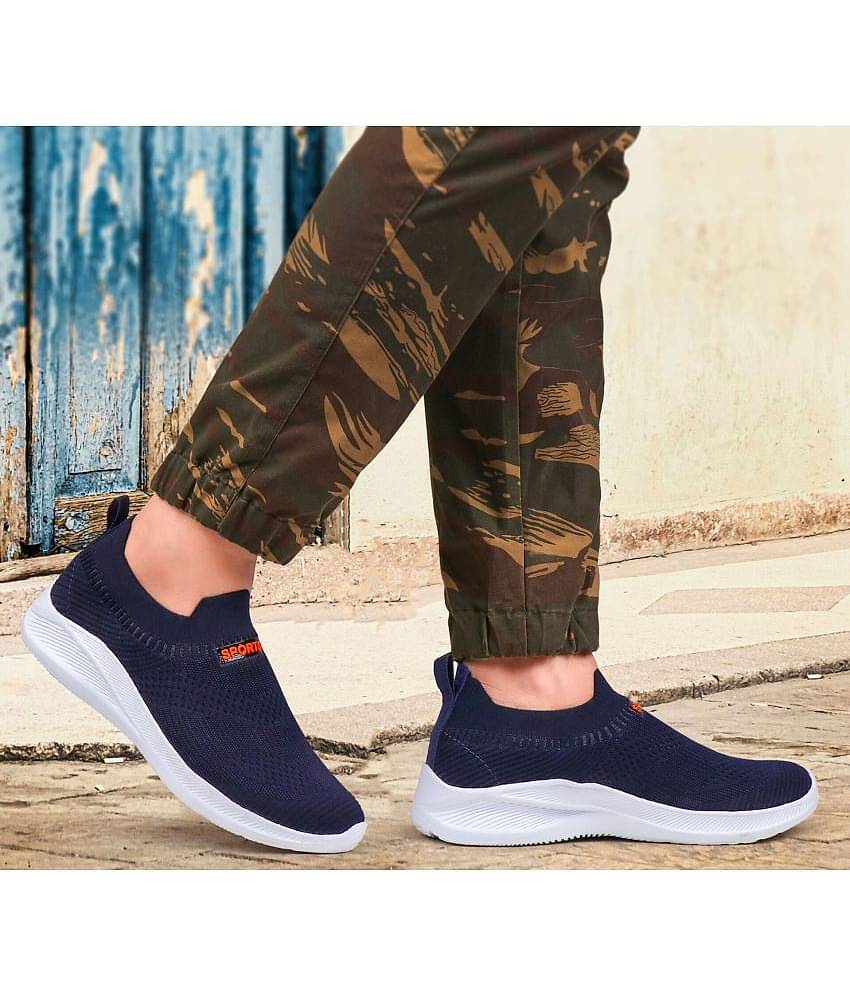 PENNEN Sports Walking Stylish Navy Men's Slip-on Shoes