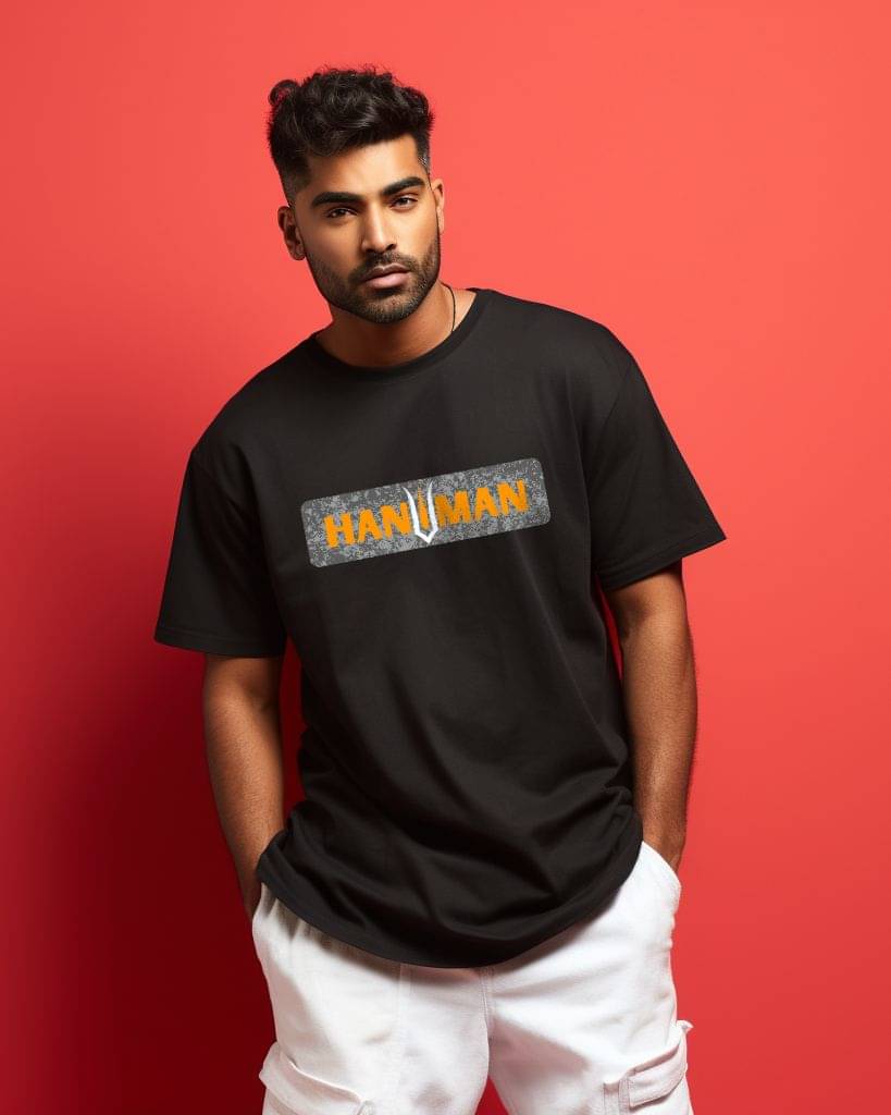Prabhu Bhakti Pack of 1 100% Cotton Oversized Fit Men's T-Shirt ( Black ) Prabhu Bhakti Pack of 1 100% Cotton Oversized Fit Men's T-Shirt ( Black )