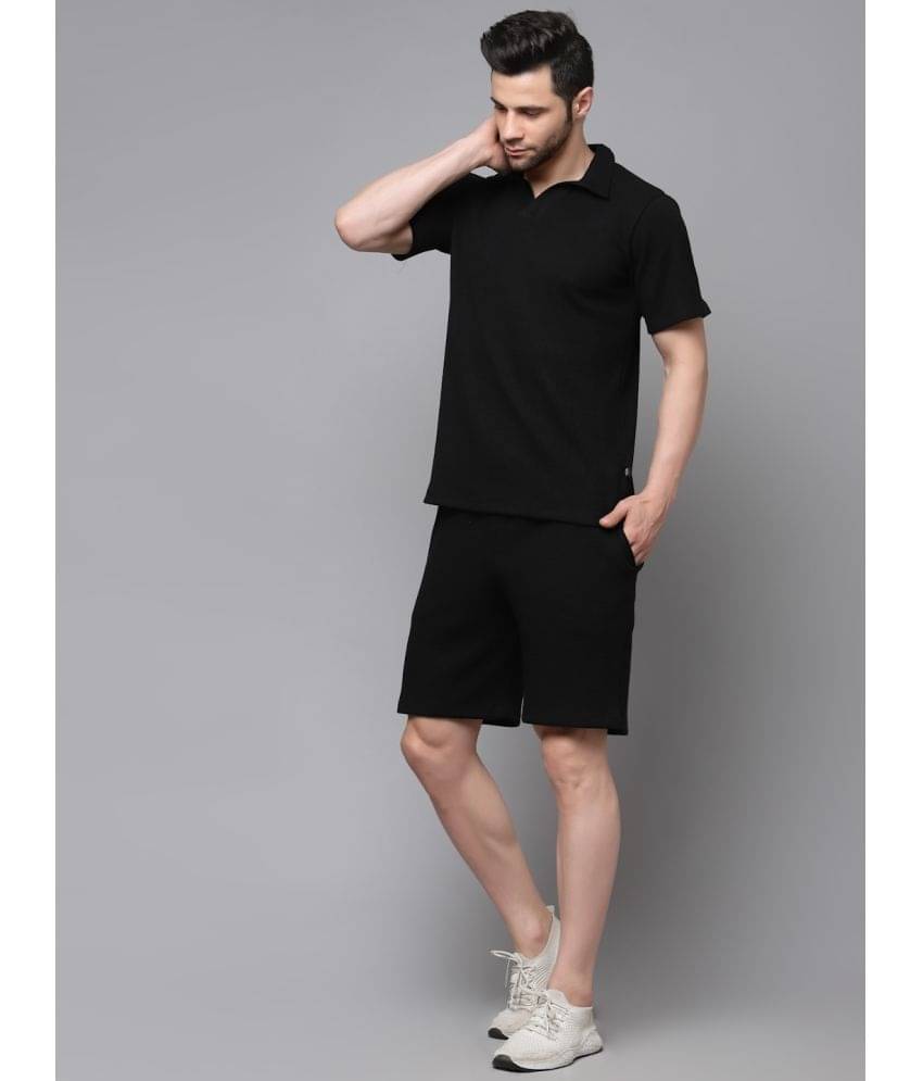     			Rigo Men's T-shirt With Shorts Co-Ords Set ( Pack of 1 , Black )