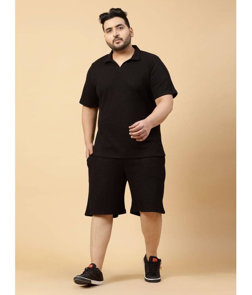     			Rigo Men's T-shirt With Shorts Co-Ords Set ( Pack of 1 , Black )