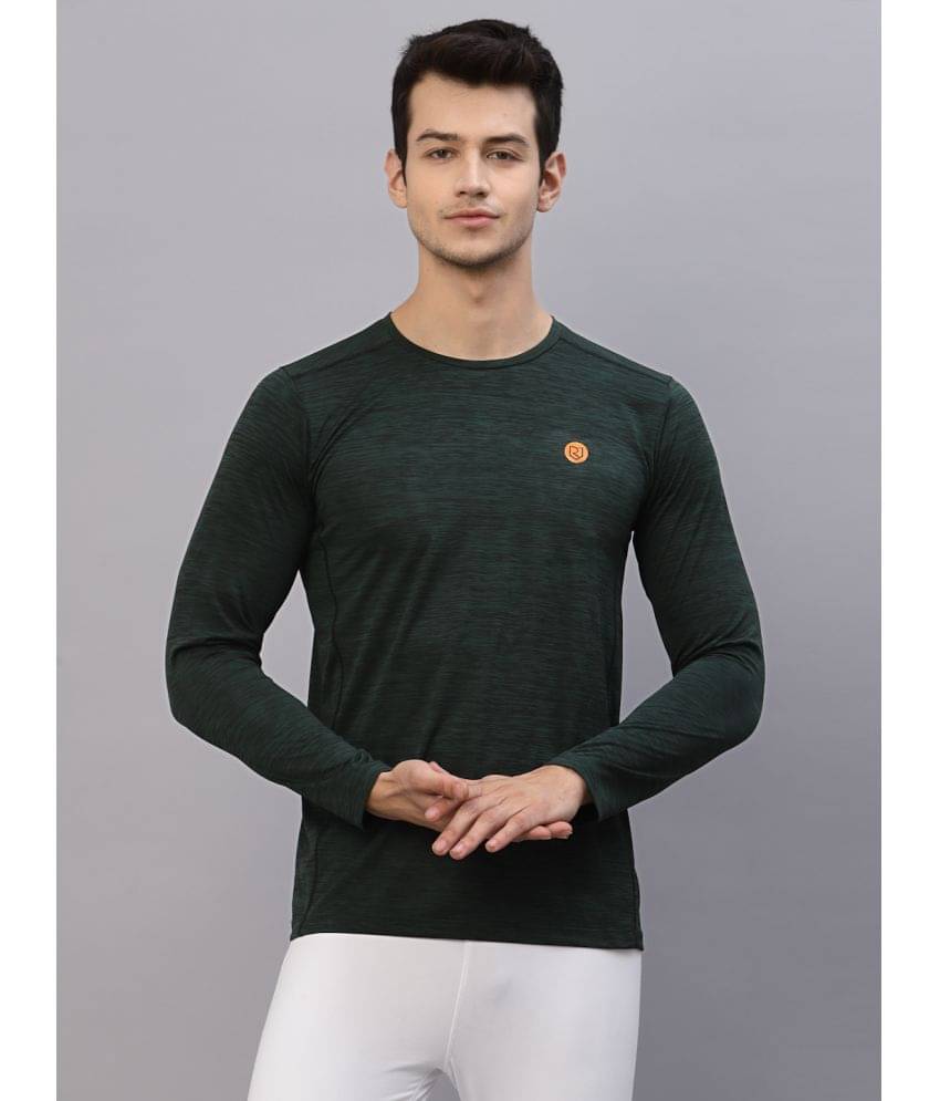 Rigo Polyester Slim Fit Self Design Full Sleeves Men's T-Shirt - Green ( Pack of 1 ) Rigo Polyester Slim Fit Self Design Full Sleeves Men's T-Shirt - Green ( Pack of 1 )