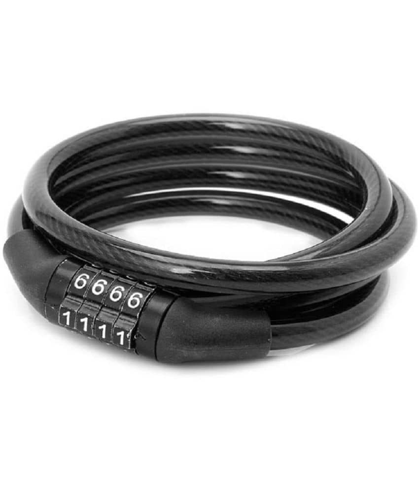 SNOWPEARL Black Cable Type Helmet Lock - Key Lock