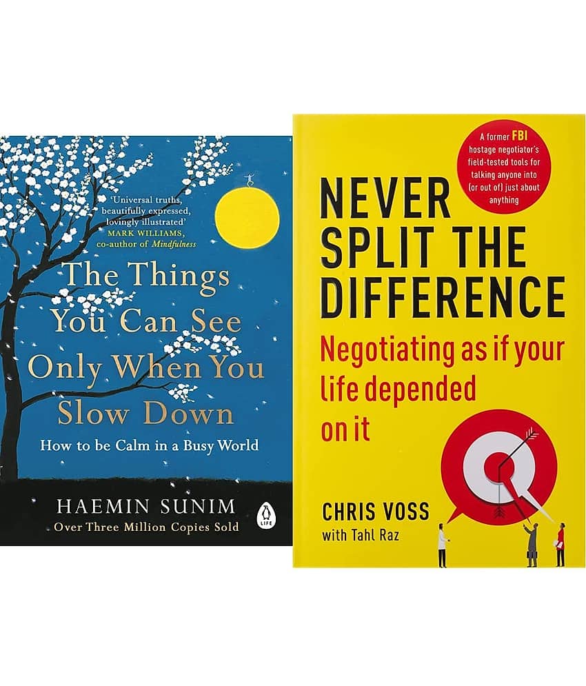 The Things You Can See Only When You Slow Down: How to be Calm in a Busy World+Never Split the Difference: Negotiating as if Your Life Depended on It - Stationery | Buy online on ZillyBuy