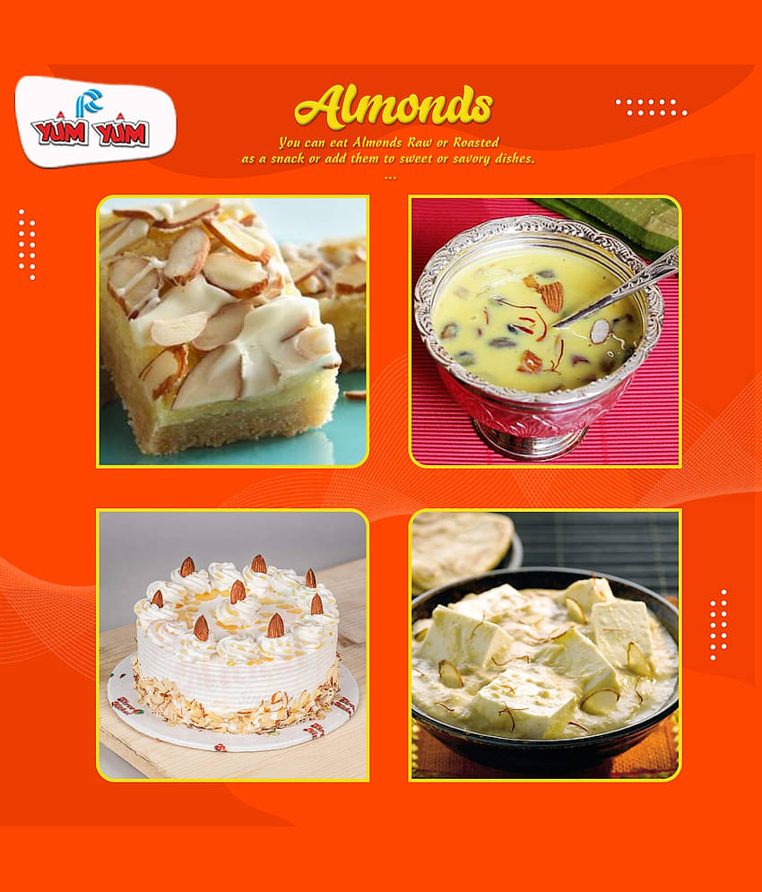 YUM YUM Premium California Almond Badam Giri 100g