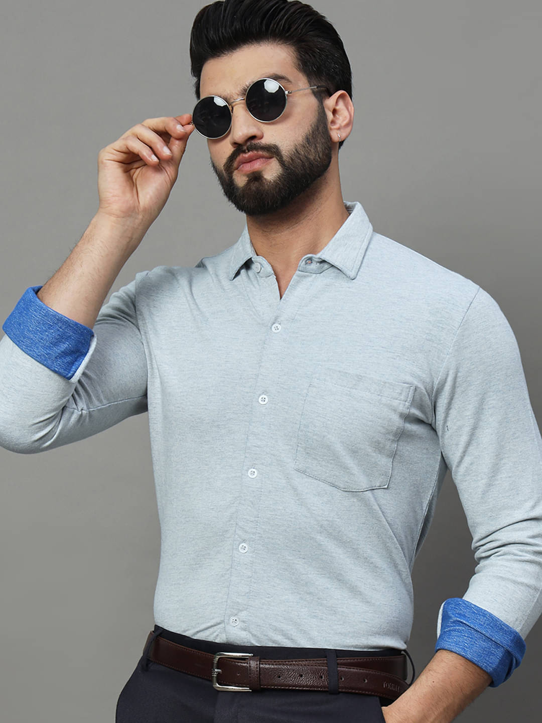 renuovo 100% Cotton Regular Fit Self Design Full Sleeves Men's Casual Shirt - Grey ( Pack of 1 ) renuovo 100% Cotton Regular Fit Self Design Full Sleeves Men's Casual Shirt - Grey ( Pack of 1 )
