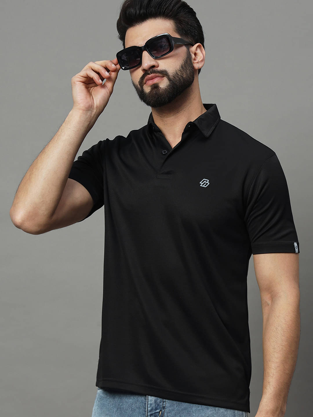 renuovo Pack of 1 Polyester Regular Fit Solid Half Sleeves Men's Polo T Shirt ( Black ) renuovo Pack of 1 Polyester Regular Fit Solid Half Sleeves Men's Polo T Shirt ( Black )