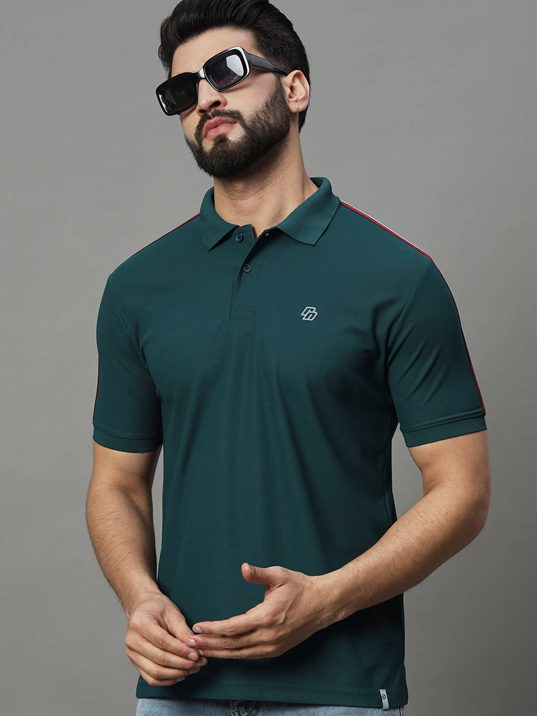     			renuovo Pack of 1 Polyester Regular Fit Solid Half Sleeves Men's Polo T Shirt ( Dark Green )