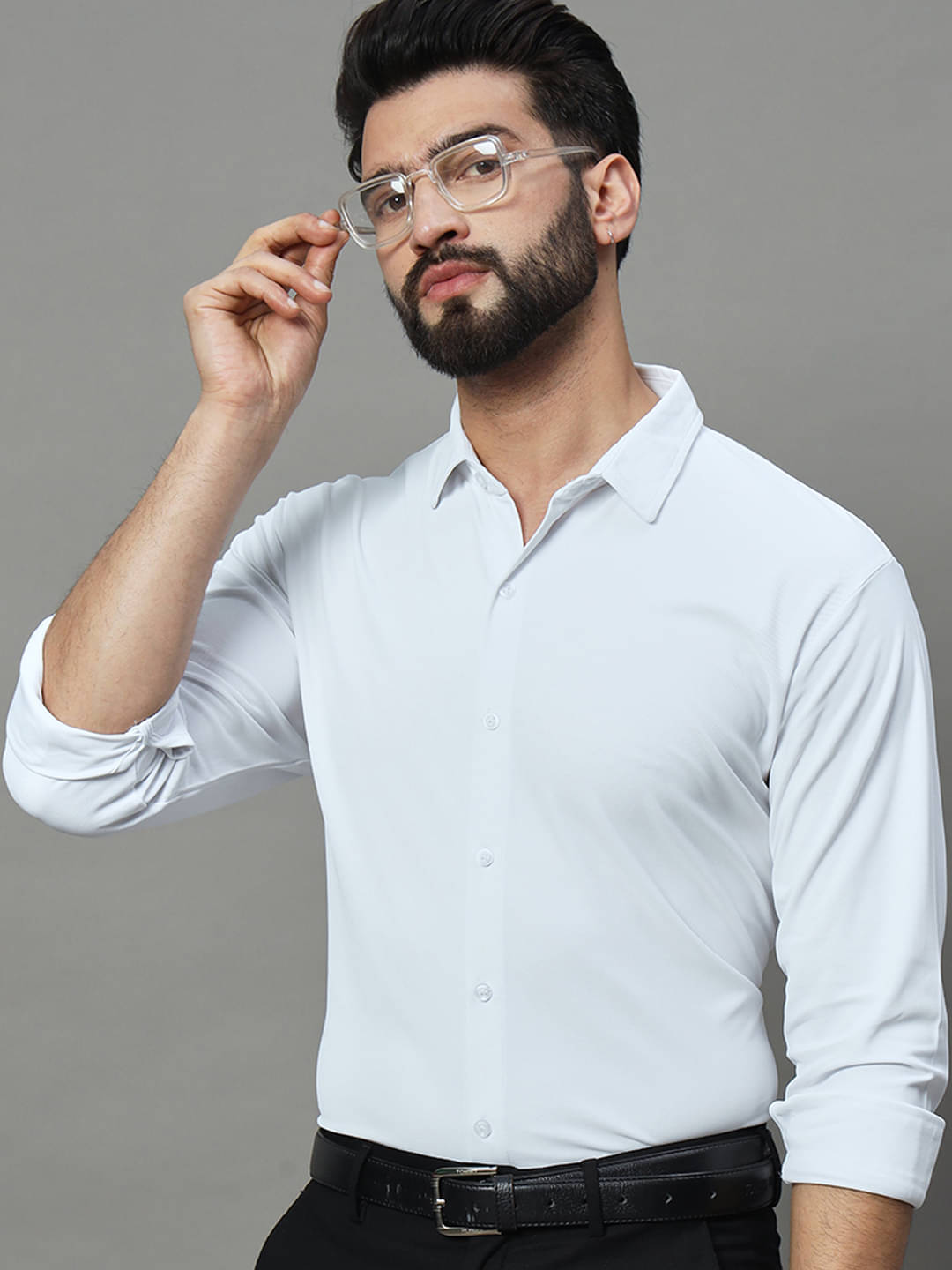 renuovo Polyester Regular Fit Solids Full Sleeves Men's Casual Shirt - White ( Pack of 1 ) renuovo Polyester Regular Fit Solids Full Sleeves Men's Casual Shirt - White ( Pack of 1 )