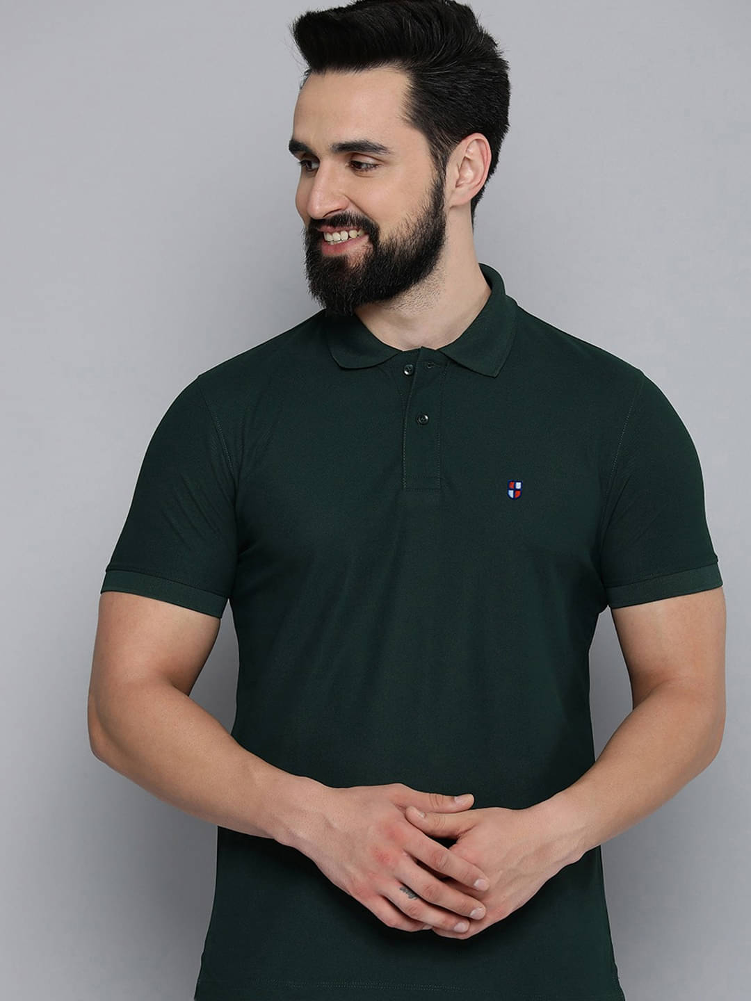 ADORATE Pack of 1 Cotton Blend Regular Fit Solid Half Sleeves Men's Polo T Shirt ( Dark Green ) ADORATE Pack of 1 Cotton Blend Regular Fit Solid Half Sleeves Men's Polo T Shirt ( Dark Green )