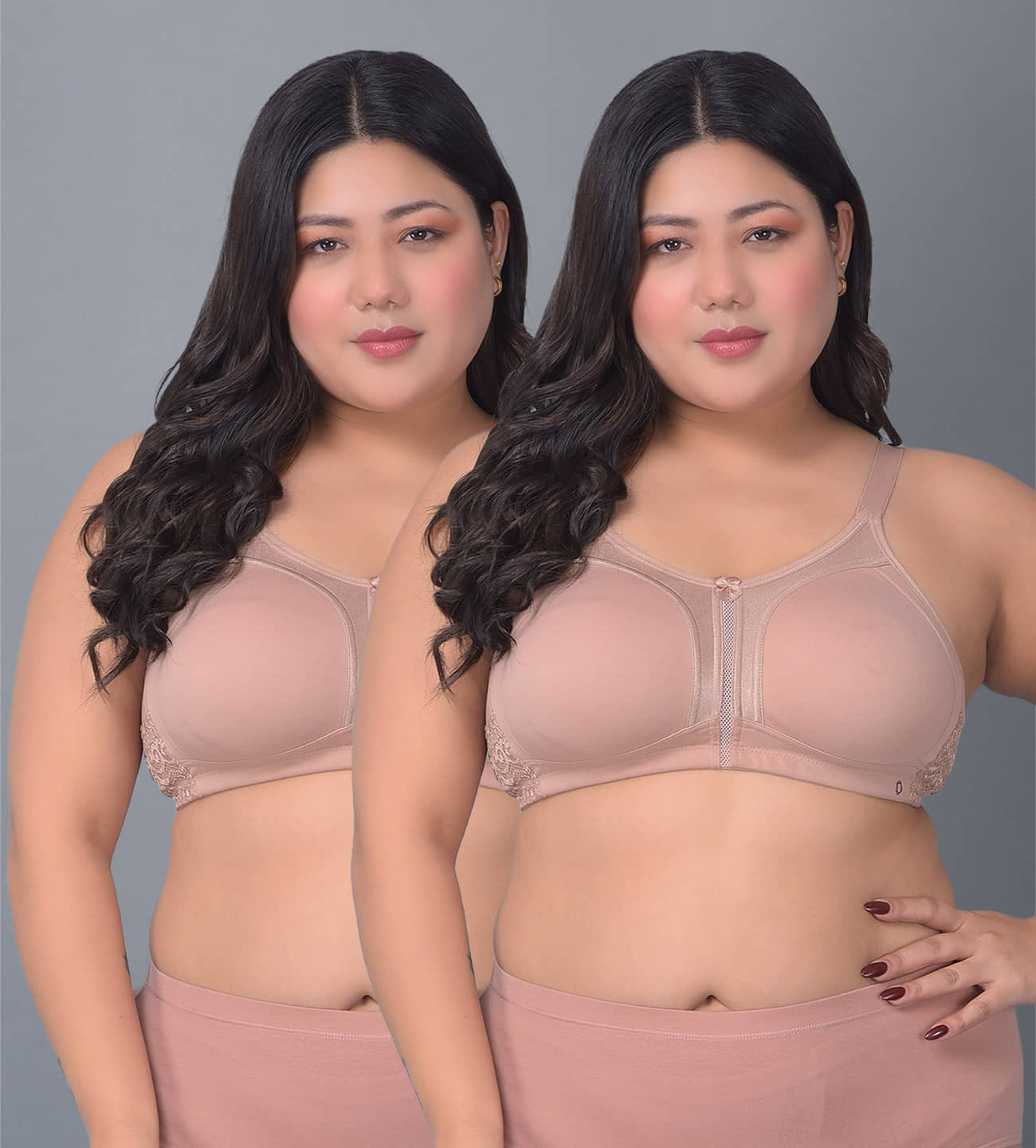 Dollar Missy Pack of 2 Cotton Women's Everyday Bra ( Beige ) DPL-8051-ROB-PO2