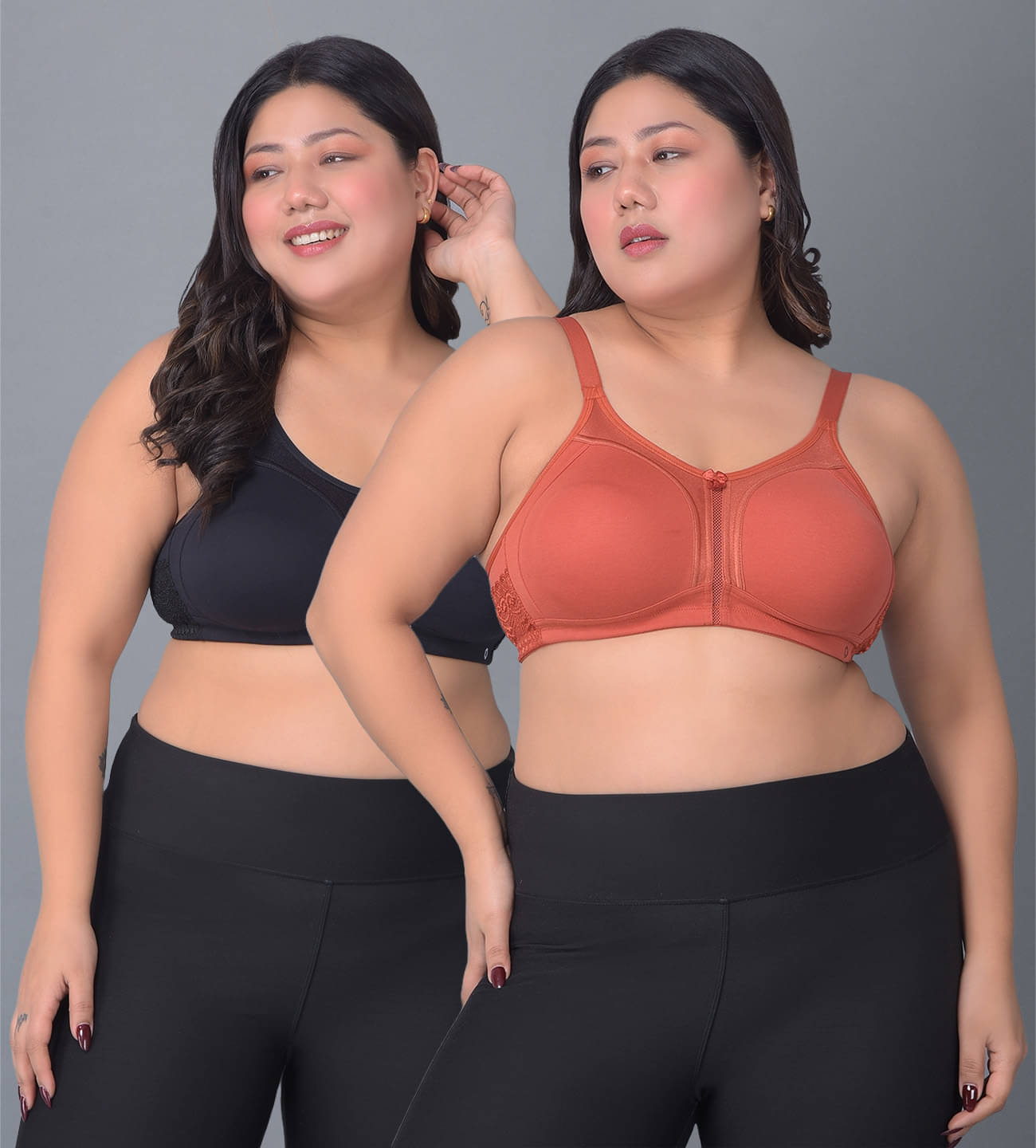     			Dollar Missy Pack of 2 Cotton Women's Everyday Bra ( Multicolor ) DPL-8051-BK-DR-PO2