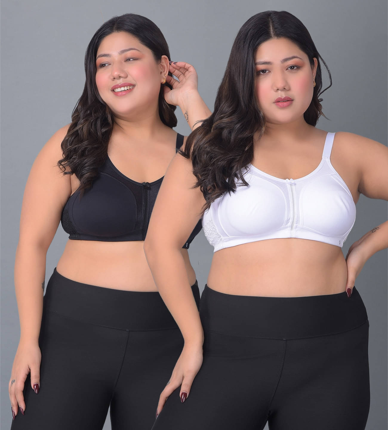     			Dollar Missy Pack of 2 Cotton Women's Everyday Bra ( Multicolor ) DPL-8051-BK-WH-PO2