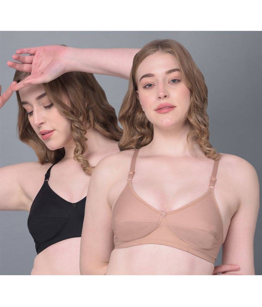     			Dollar Missy Pack of 2 Cotton Women's Everyday Bra ( Multicolor ) DES-1301-BK-RO-PO2