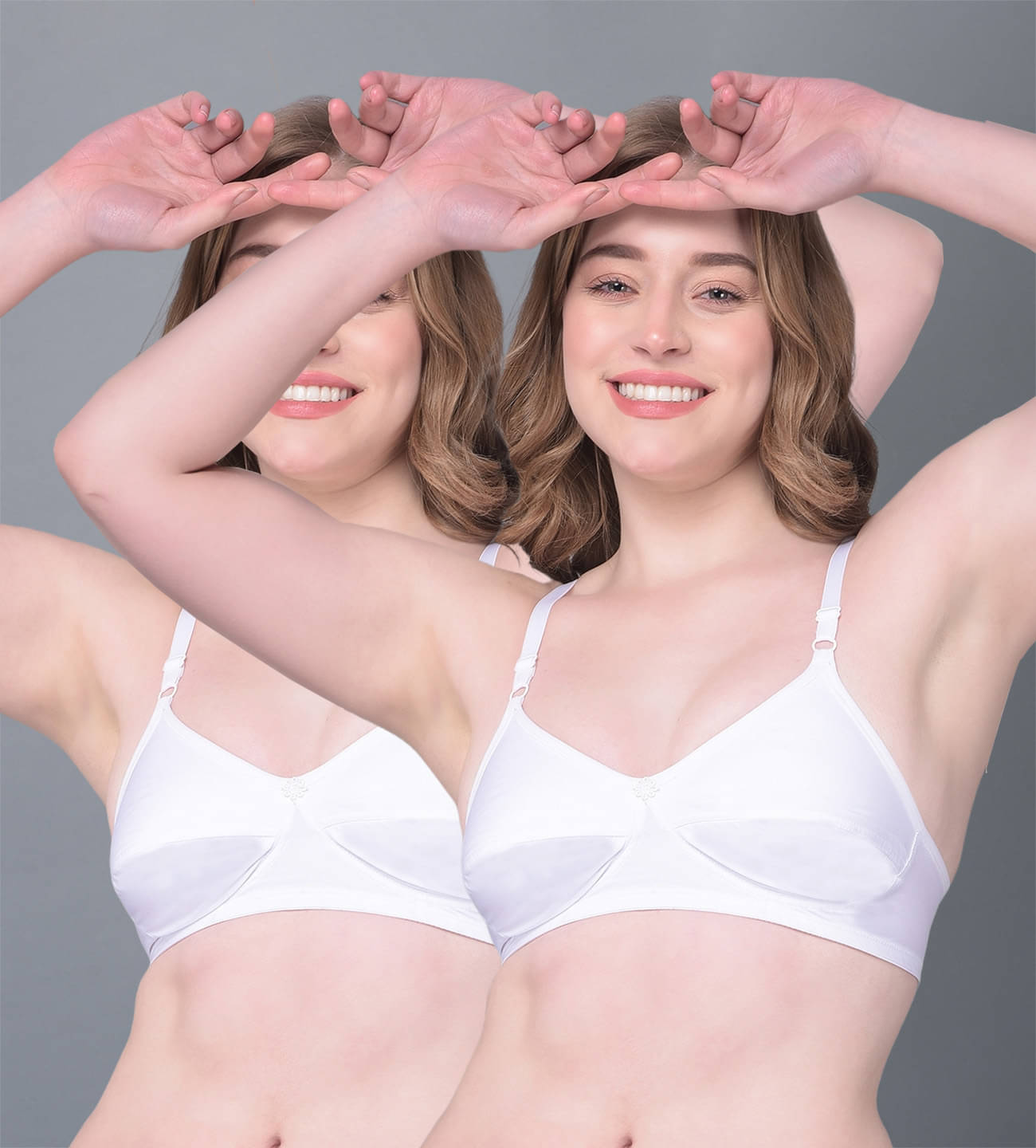     			Dollar Missy Pack of 2 Cotton Women's Everyday Bra ( White ) DES-1301-WHT-PO2