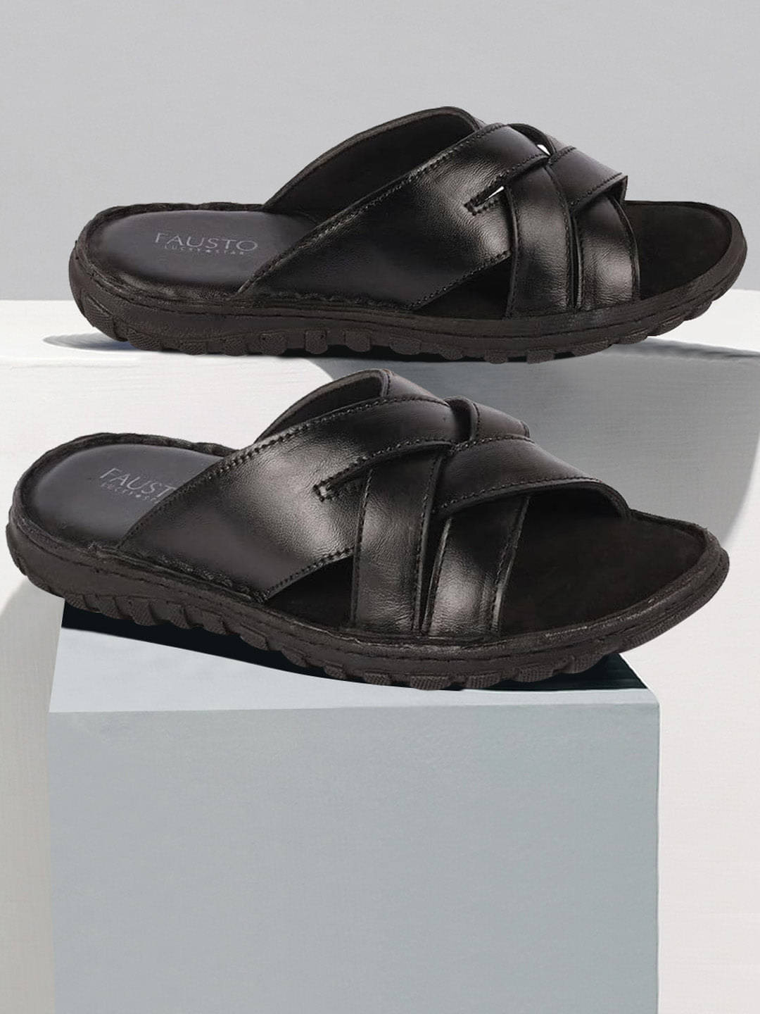     			Fausto Black Men's Daily Slipper
