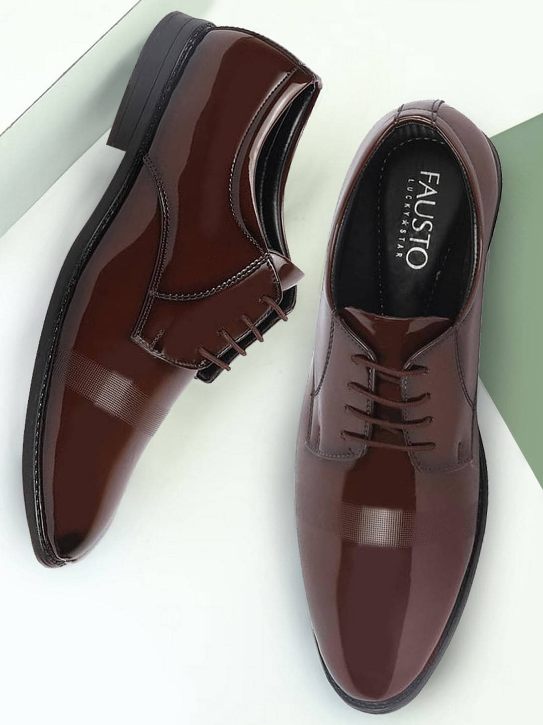     			Fausto Tan Men's Derby Formal Shoes
