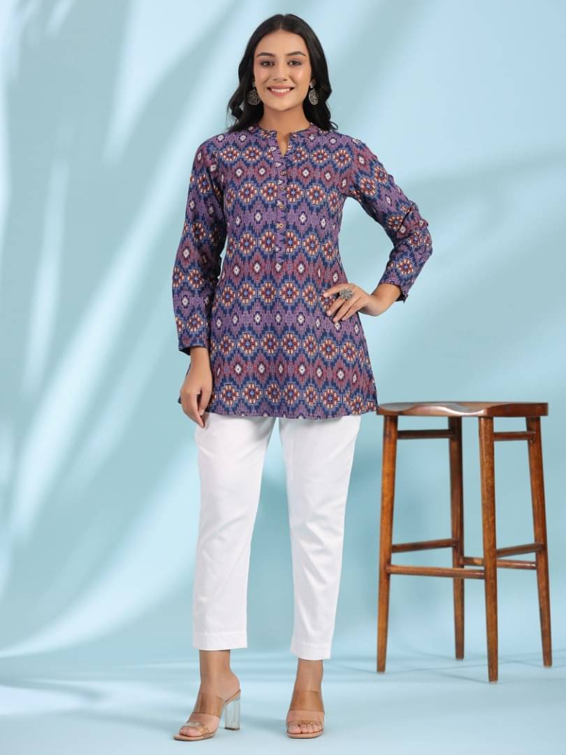     			Juniper Women's Rayon Regular Top ( Blue )