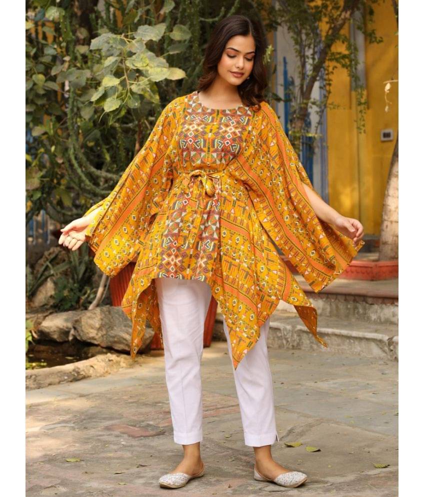 Juniper Mustard Rayon Women's Kaftan ( Pack of 1 ) Juniper Mustard Rayon Women's Kaftan ( Pack of 1 )