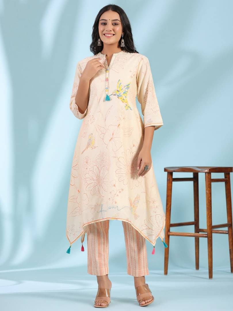 Juniper Nylon Printed Kurti With Pants Women's Stitched Salwar Suit - Peach ( Pack of 1 ) Juniper Nylon Printed Kurti With Pants Women's Stitched Salwar Suit - Peach ( Pack of 1 )