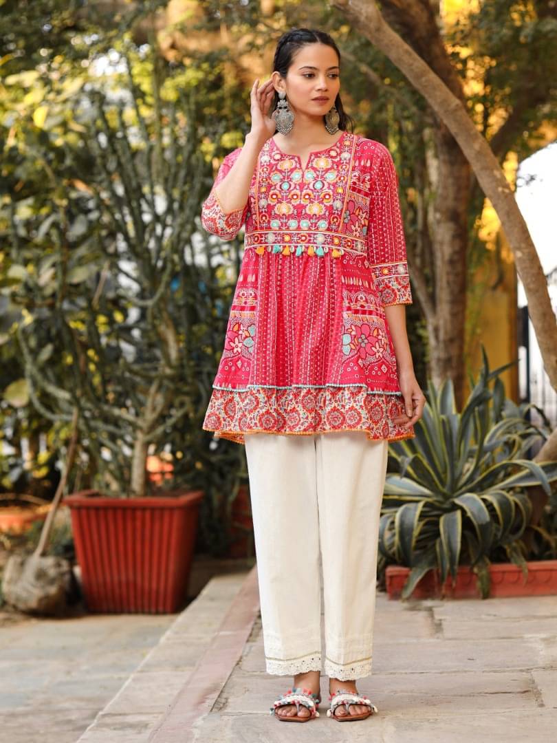 Juniper Women's Cotton Tunic ( Pink ) Juniper Women's Cotton Tunic ( Pink )