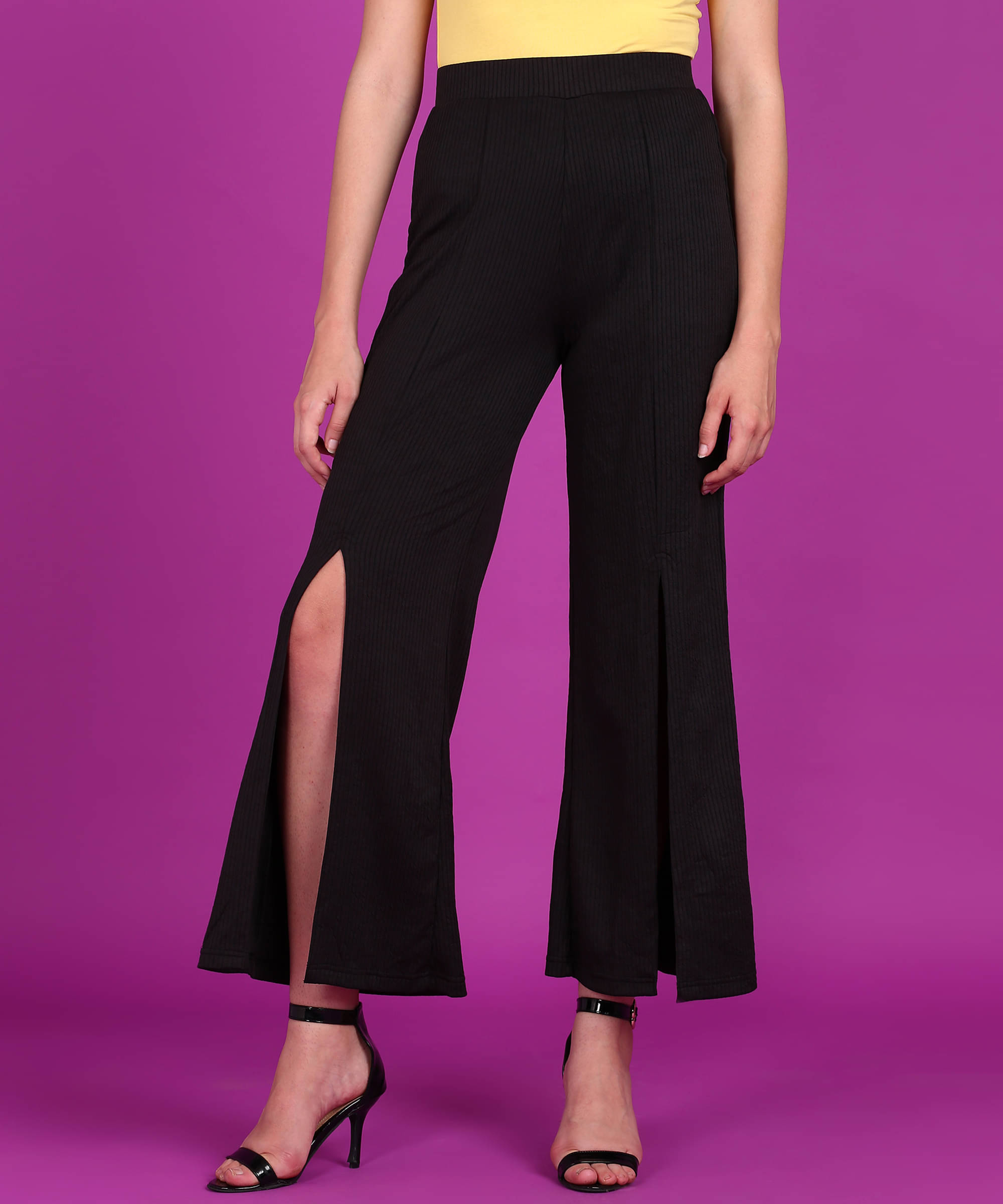     			POPWINGS Black Polyester Regular Women's Casual Pants ( Pack of 1 )