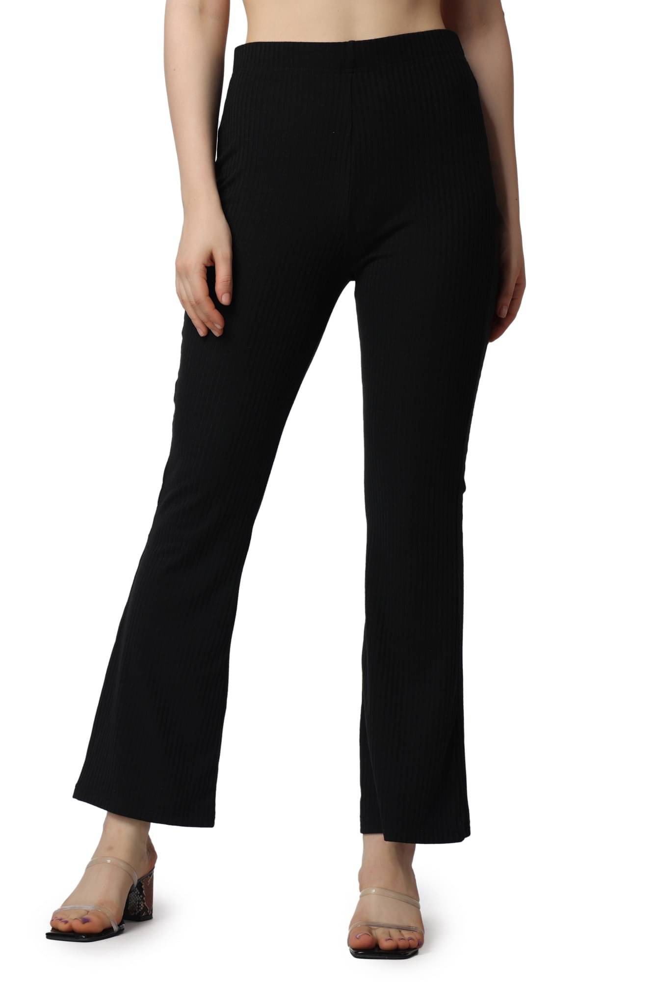    			POPWINGS Black Polyester Regular Women's Casual Pants ( Pack of 1 )