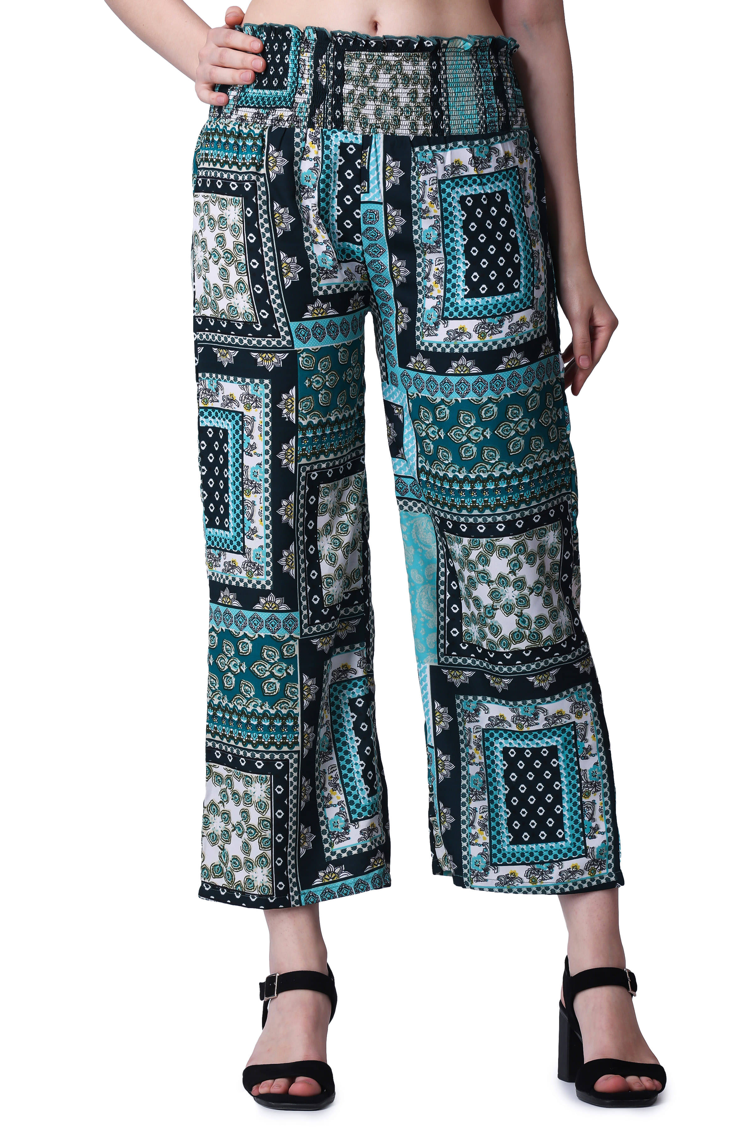     			POPWINGS Green Polyester Regular Women's Casual Pants ( Pack of 1 )