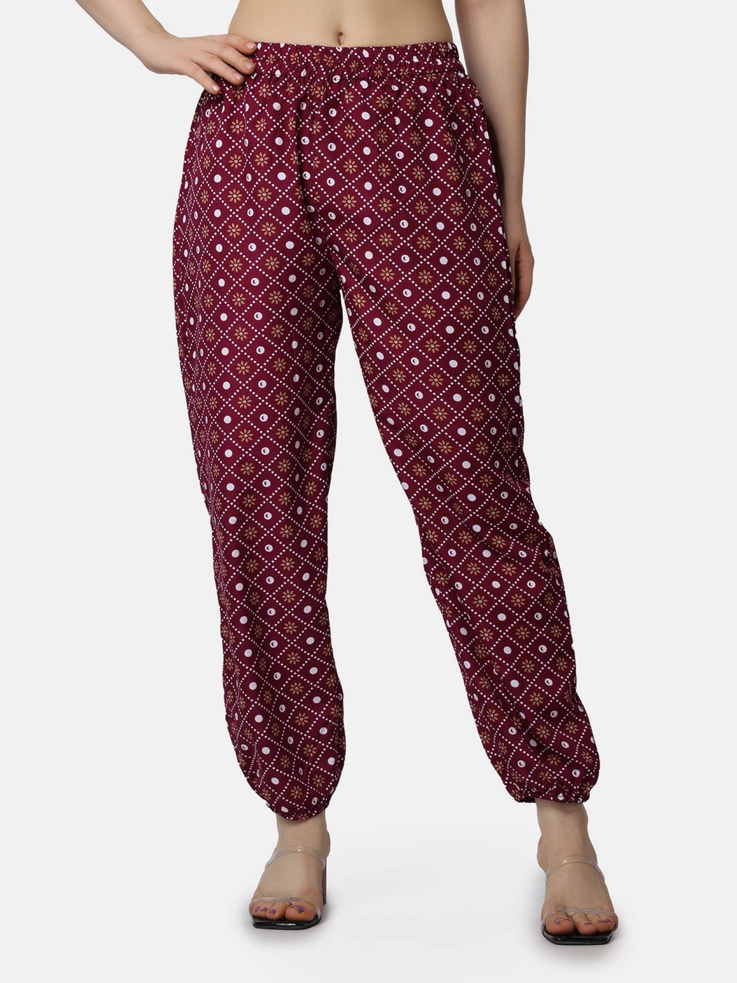     			POPWINGS Maroon Polyester Loose Women's Joggers ( Pack of 1 )