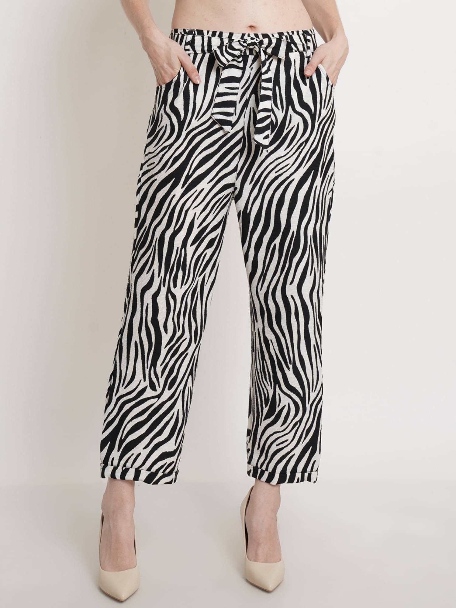     			POPWINGS Multicolor Polyester Regular Women's Casual Pants ( Pack of 1 )