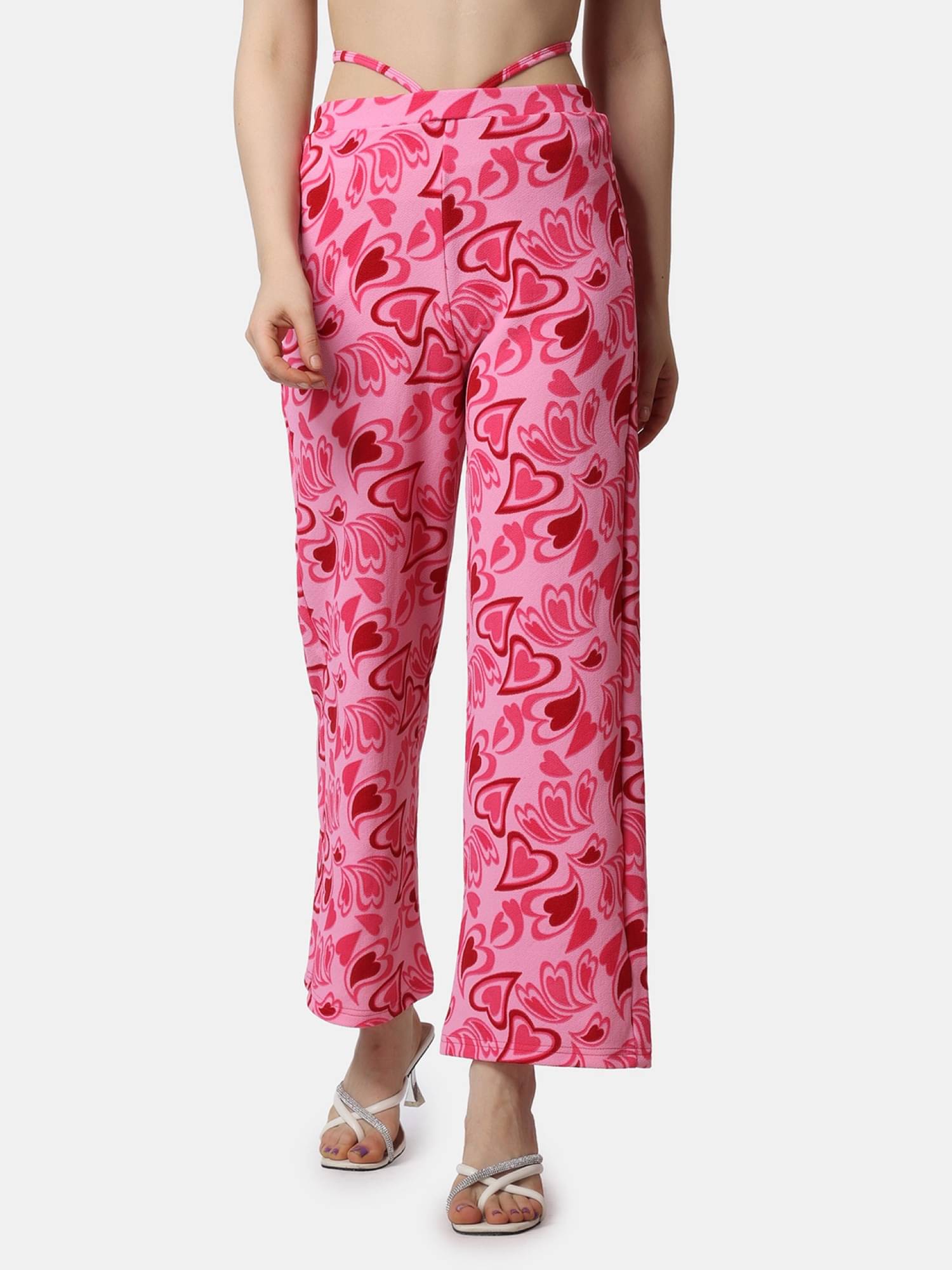     			POPWINGS Pink Polyester Regular Women's Casual Pants ( Pack of 1 )