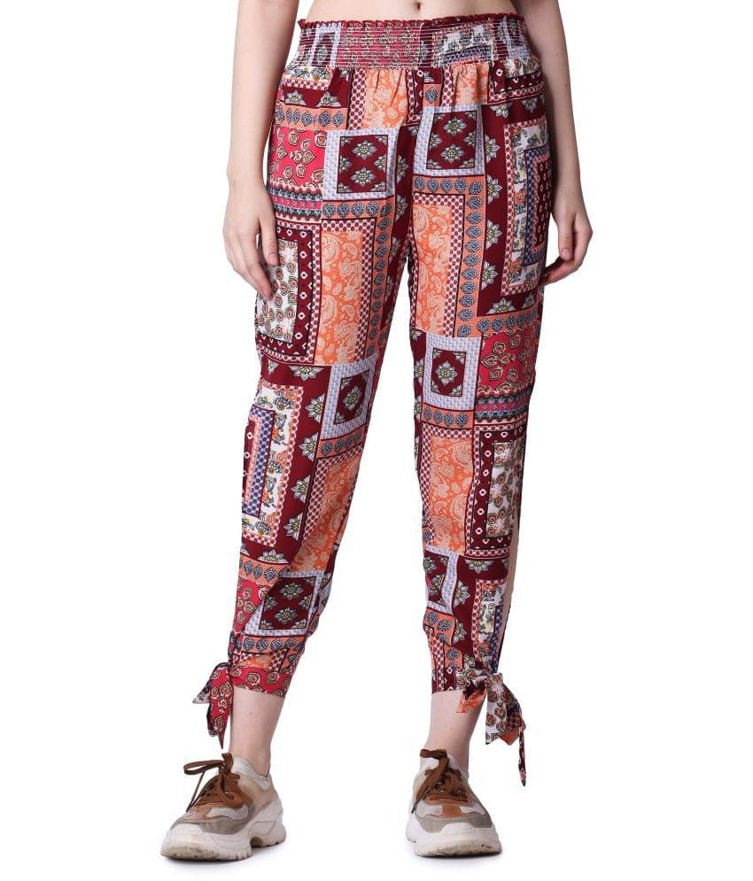     			POPWINGS Red Polyester Loose Women's Casual Pants ( Pack of 1 )