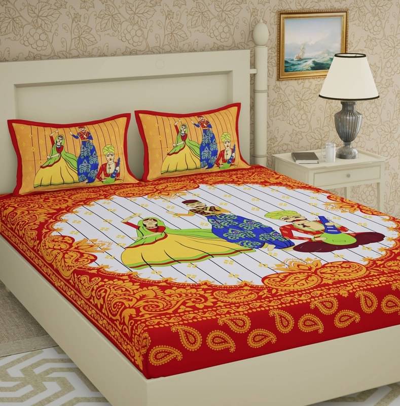 CLOTHOLOGY Cotton 1 Double Bedsheet with 2 Pillow Covers ( Red ) CLOTHOLOGY Cotton 1 Double Bedsheet with 2 Pillow Covers ( Red )