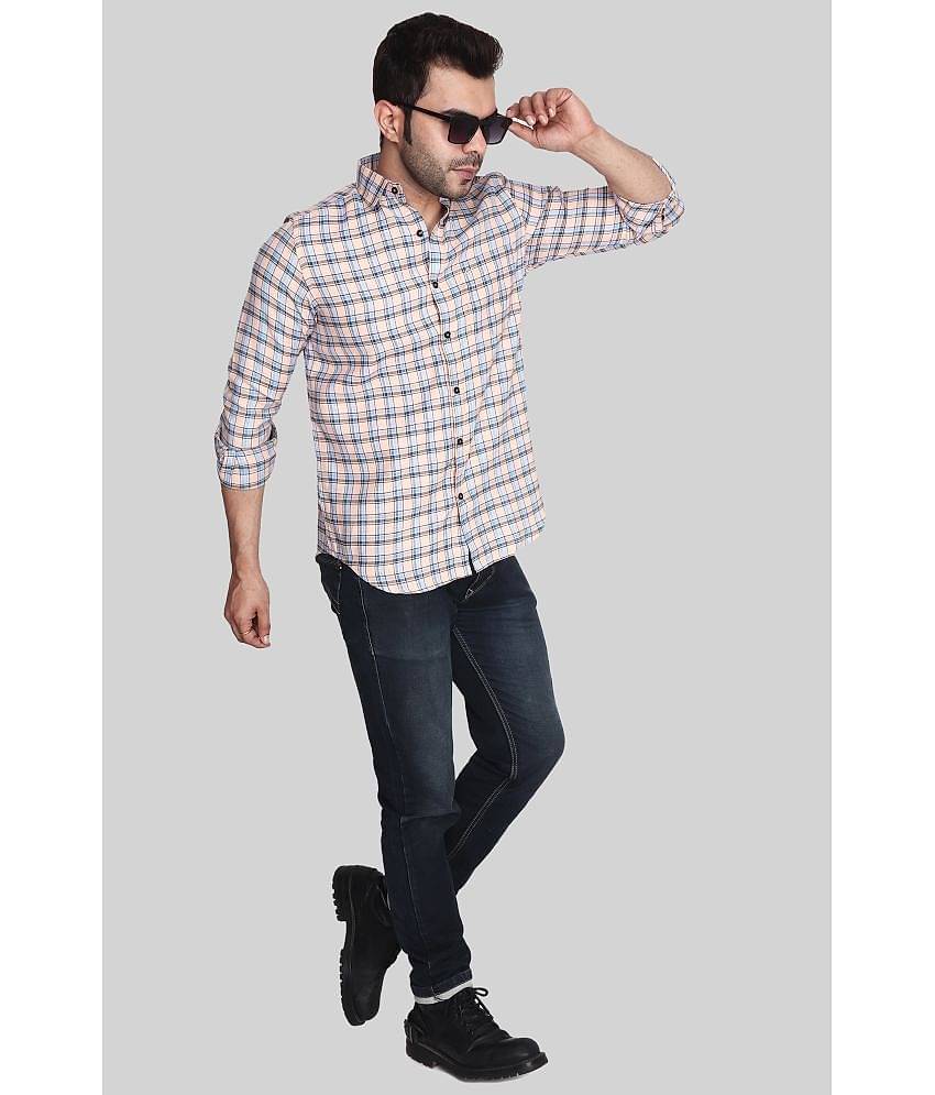 Comey 100% Cotton Slim Fit Checks Full Sleeves Men's Casual Shirt - Blue ( Pack of 1 )