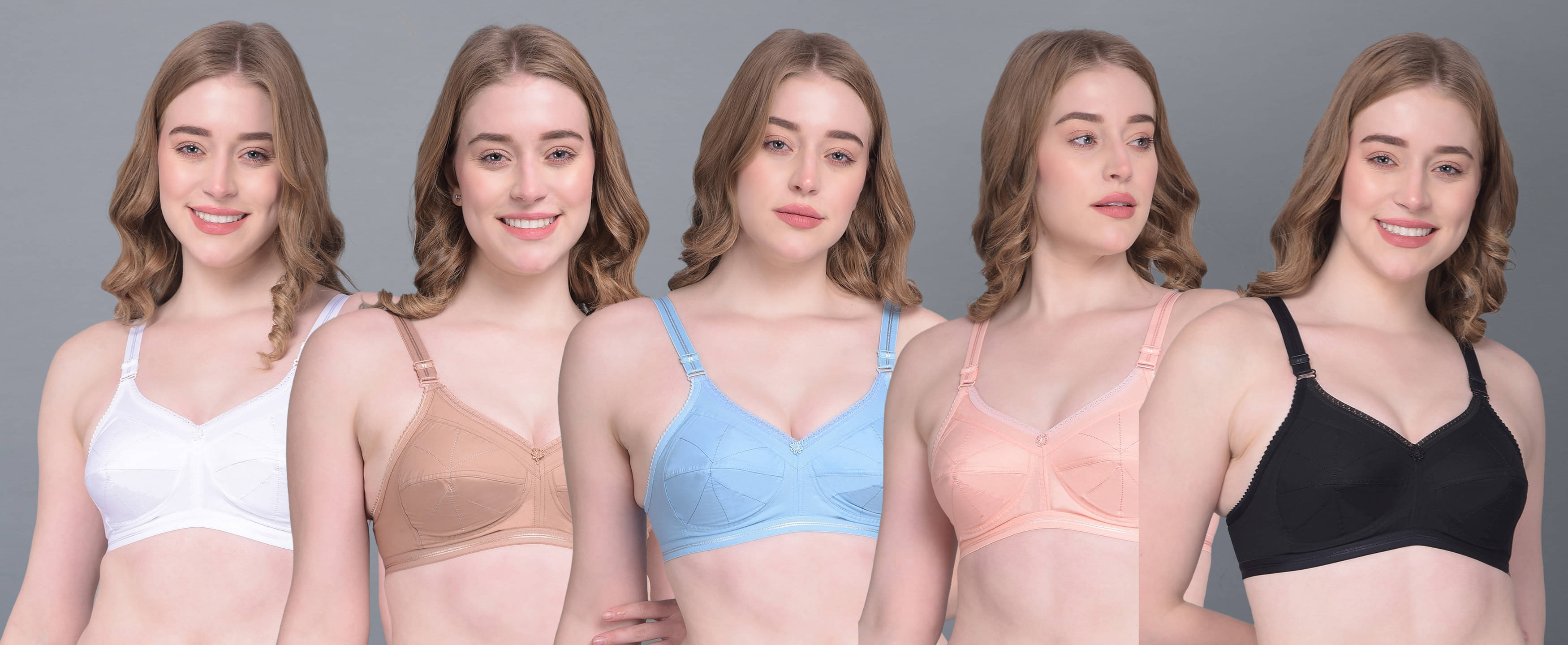     			Dollar Missy Pack of 5 Cotton Women's Everyday Bra ( Multicolor ) DES-1052-MLT-PO5