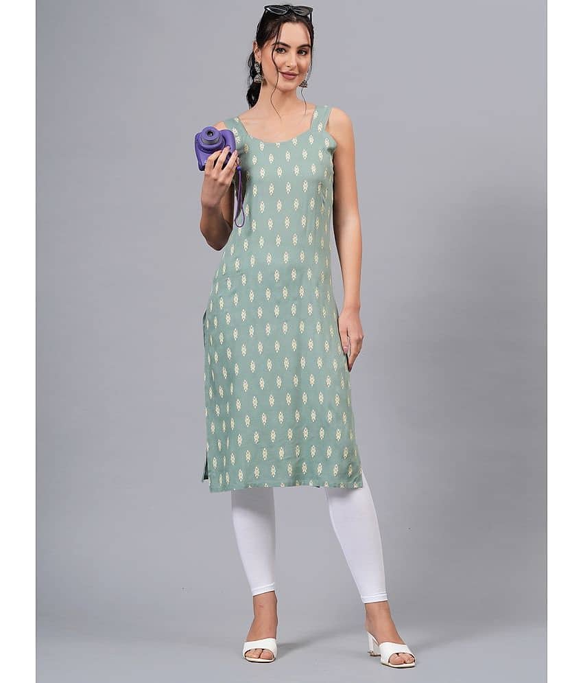 HIGHLIGHT FASHION EXPORT Rayon Printed Straight Women's Kurti - Grey ( Pack of 1 ) - Kurtis, Tunics | Buy online on ZillyBuy