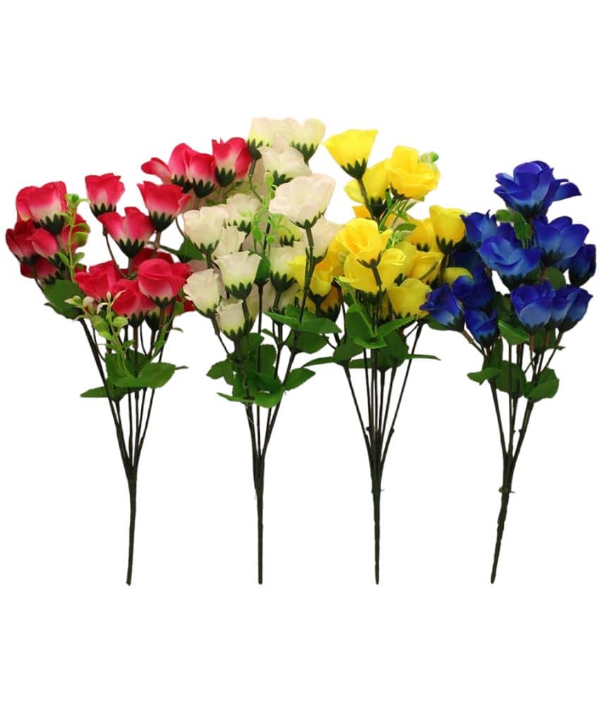 Hidooa - Multicolor Rose Artificial Flower ( Pack of 4 )