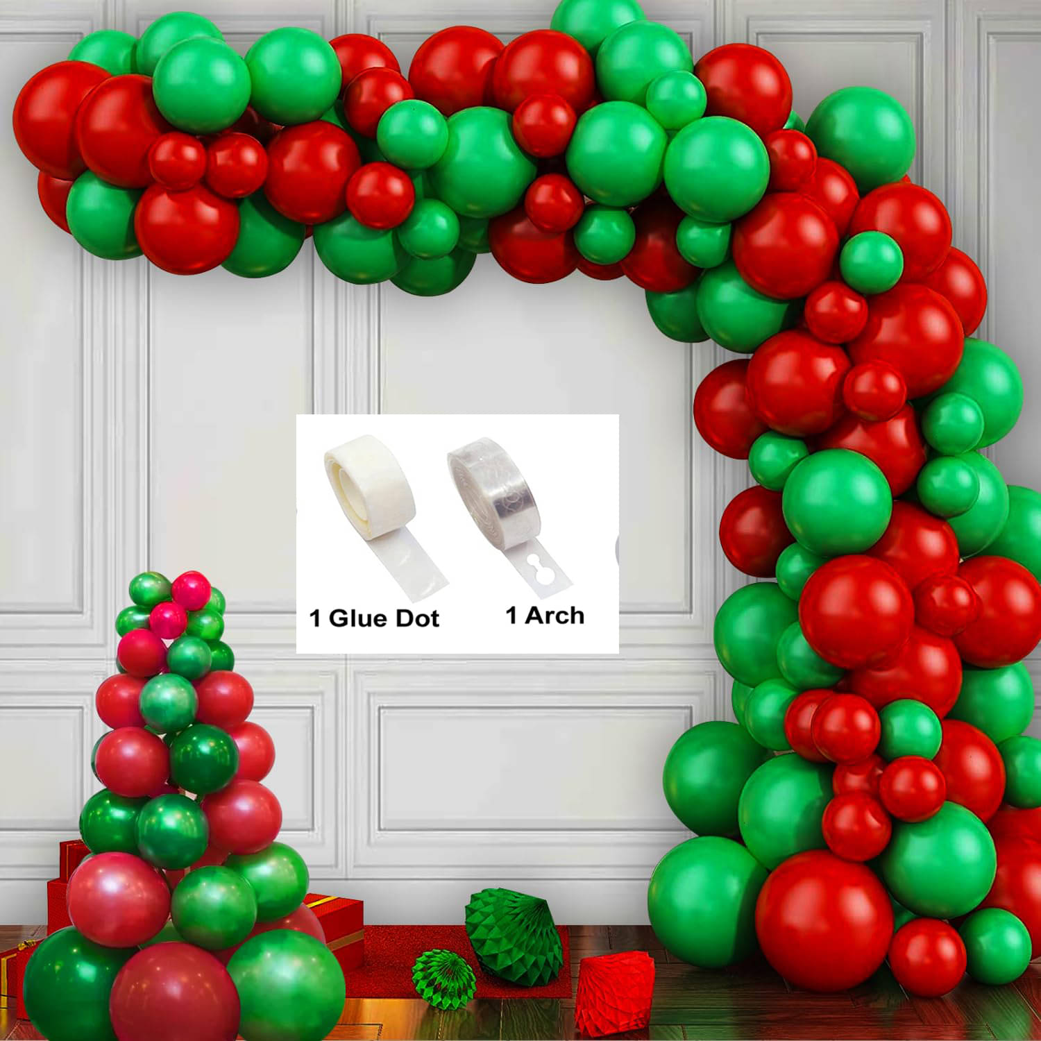 Kiran Enterprises 50 pcs Metallic Balloon + 1 Balloon Arch + 1 Balloon Glue Dot  Birthday Balloon Decoration     			Kiran Enterprises 50 pcs Metallic Balloon + 1 Balloon Arch + 1 Balloon Glue Dot  Birthday Balloon Decoration